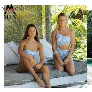 MLY-traje de baño de un hombro, Bikini triangular, marcas famosas, ropa de playa