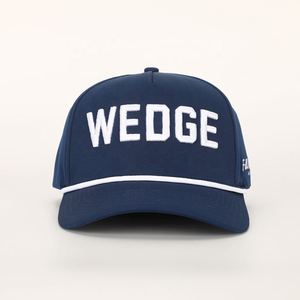 Casquette de baseball personnalisée en polyester bleu marine à 5 panneaux avec broderie 3D, performance sportive, en spandex, avec corde, pour homme - Product Image 2