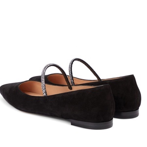 Chaussons de mariée en satin blanc, ballerines Mary Jane, ballerines pointues pour mariages - Product Image 6