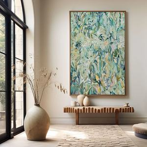 Grande peinture murale abstraite verticale colorée moderne sur toile, art mural 3D pour la décoration moderne de la maison et des galeries - Product Image 6