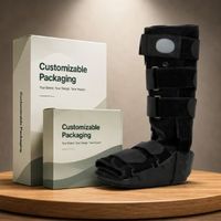 Attelle de marche longue pour cheville avec renfort en alliage, sangles multi-ajustables, immobilisateur médical pour la récupération des blessures à la jambe inférieure