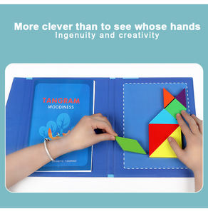 Bloc magnétique <span class=keywords><strong>Tangram</strong></span> Puzzle bloc en bois <span class=keywords><strong>livre</strong></span> de Puzzle Offre Spéciale - Product Image 4