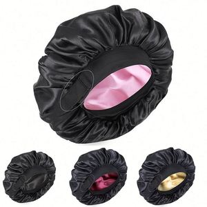 Gorro de Dormir de Seda Real para Hombre y Mujer, para Cabello Rizado, Doble Capa, Ajustable, Antideslizante, Regalo Promocional - Product Image 1