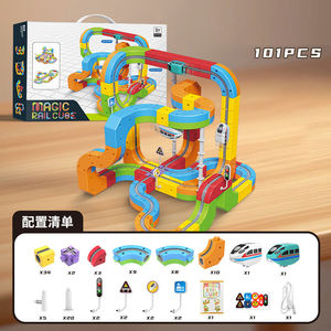 BS 2025 nuovo giocattolo educativo 99 pz Set di binari magici assemblati con auto elettrica - Product Image 5