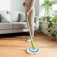Vente en gros de manche de balai télescopique, balai rotatif à 360° en coton torsadé, balai de nettoyage des sols mains libres, outil de nettoyage des sols bon marché pour la maison