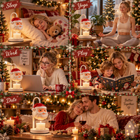 Lampe chauffe-cire de Noël Père Noël avec logo personnalisé, télécommande, pour bougies parfumées