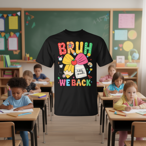 T-shirt à manches courtes pour enfants, unisexe, col rond, imprimé numérique, Fifth Grade Pencil Bow Learning Adventure - Product Image 3