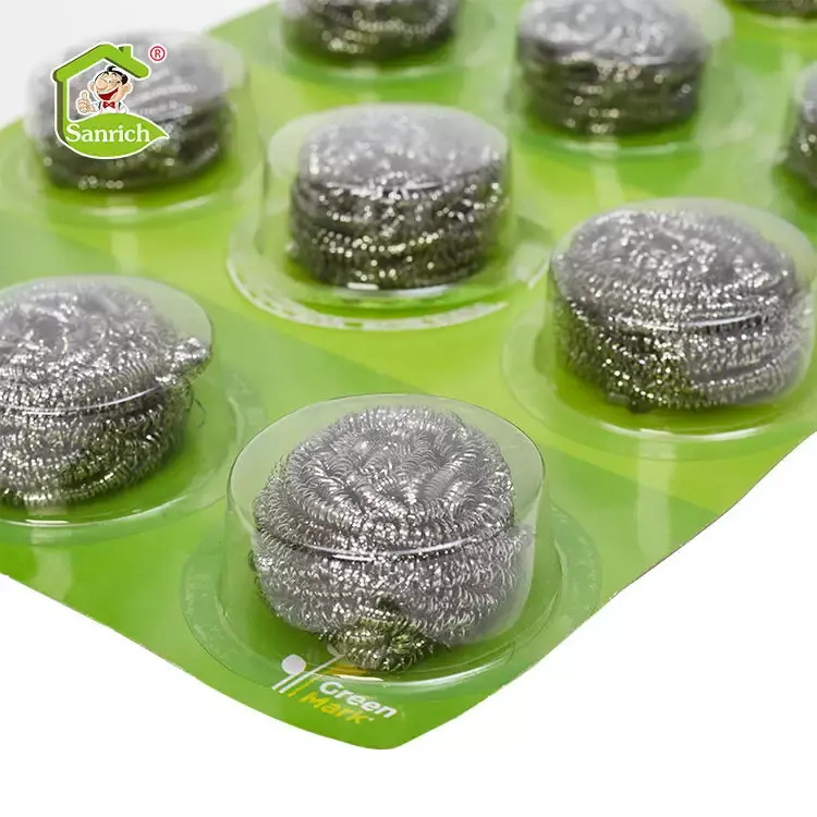 Eco Friendly Kitchen Dish Washing Cleaning Stainless Steel 12 Pcs/Set All-Season Scrubber Scourer