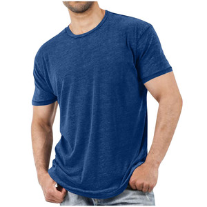 Men's 100% Cotton Casual Crew Neck T-Shirts Breathable Quick Dry Short Sleeve Personalised Custom Washed Jersey Streetwear - Product Image 3