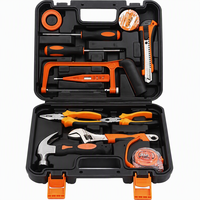 Kit d'outils à main multifonction pour la maison avec marteau à griffes, testeur de tension, stylo, ruban à mesurer pour l'entretien électrique