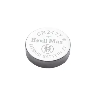 Bateria de lítio para indústria inteligente Henli Max CR2477 3.0V Primay Bateria de lítio com botão de dióxido de manganês