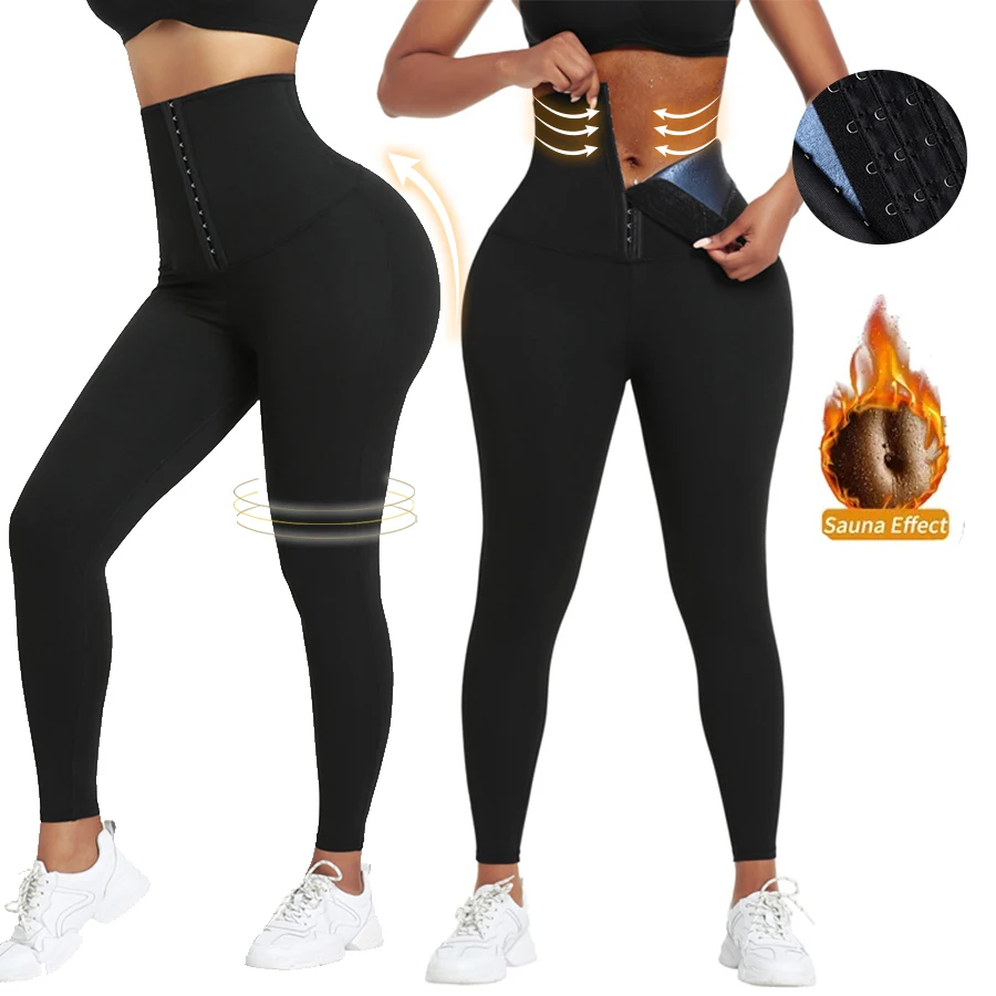 Venta caliente HEXIN Drop Ship cintura alta pantalones de Yoga cintura compresión Leggings cintura entrenador corsé perder peso pantalones de neopreno