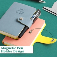 Mini carnet A6/A7 en cuir PU avec fermeture à bouton-pression, boucle porte-stylo, pochette étanche, journal de planification quotidienne, papeterie personnalisée