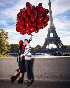 Ballons en aluminium en forme de cœur de 18 pouces, couleur unie, pour anniversaires, remises de diplômes, fêtes d'Halloween - Décoration écologique en gros - Product Image 3