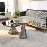 Table basse ronde en verre, ensemble de tables d'appoint modernes et minimalistes pour salon, meubles pour la maison, l'hôtel et l'appartement