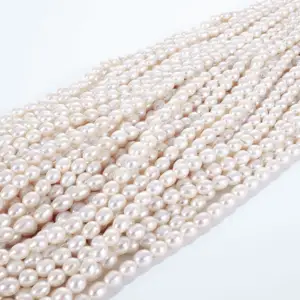 5-7mm Natural Freshwater Pearl Rice shape 2A 3A 4A perla Strand perles Loose Pearl Jewelry Making beads