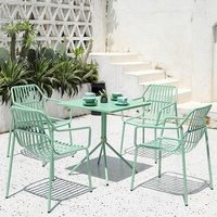 Ensemble table et chaises de terrasse en aluminium pour café-restaurant moderne, avec finition résistante aux UV, pour salon et villa