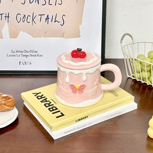 Tasse en céramique de haute beauté faite à la main de style américain avec couvercle joli coffret cadeau personnalisé - Product Image 6