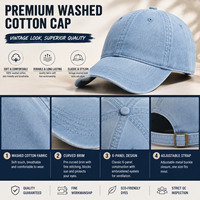 Casquettes de baseball vintage en coton délavé personnalisées, visière incurvée, logo personnalisé, chapeau pour événements d'entreprise et d'équipe