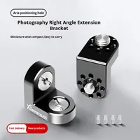 Support d'extension à angle droit Adaptateur de plaque de dégagement rapide 1/4 3/8 Accessoire de cage à lapin en alliage d'aluminium pour accessoires d'action