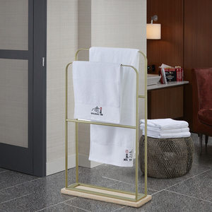 Portasciugamani in acciaio inox placcato oro Hotel-portasciugamani a 2 livelli altezza fissa con binari alti e bassi, <span class=keywords><strong>porta</strong></span> bagno - Product Image 6