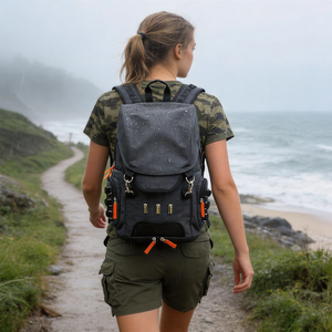 กระเป๋าเป้กันน้ำแบบม้วนปิดปากกระเป๋า ขนาดใหญ่ แข็งแรง ทนทาน หลายช่องใส่ของ พร้อมแถบผ้าตกแต่ง สำหรับการผจญภัยกลางแจ้งและการเดินป่า - Product Image 2