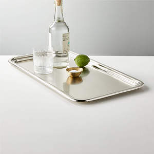 Plateau de service en acier inoxydable poli pour centres de table Décor Plateau de service de fruits de style unique pour hôtels - Product Image 1