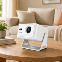 Mini projecteur LCD HY320MAX 1080P, 400 lumens ANSI, mise au point automatique/compensation automatique de la distorsion trapézoïdale, BT5.4/WiFi6, prise en charge 8K, haut-parleurs intégrés, portable