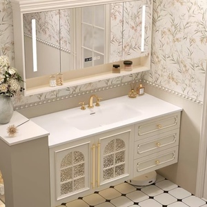 BALOM French Classic Style Bathroom Cabinet Wood MDF Plywood Melamine Vanity with Smart Mirror Ready to Assemble OEM - Product Image 3