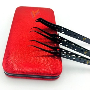 Pince à cils volume plasma noire personnalisée en acier inoxydable durable avec pointe pointue marque privée pour l'extension des cils - Product Image 1