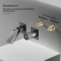 Ensemble de robinetterie de douche moderne de haute qualité tout en cuivre avec cartouche céramique, affichage numérique intégré et robinet en laiton