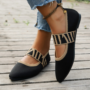 Zapatillas de deporte de verano para mujer de fábrica, zapatos planos tobilleros sin cordones de punto duradero, zapatos informales de talla grande para mujer <span class=keywords><strong>con</strong></span> características antideslizantes - Product Image 3