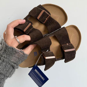 Sandalias Cerradas de Cuero Vacuno de Alta Calidad, Mules de Gamuza para Exteriores, Zuecos de Primavera/Verano, <span class=keywords><strong>Plataforma</strong></span> de Goma Cómoda para el Tiempo Libre - Product Image 5