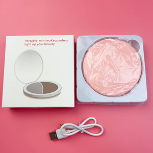 Cá Nhân Dễ Thương Vòng du lịch xách tay thắp sáng cầm tay nhãn hiệu riêng nhỏ gọn LED ánh sáng trang điểm Túi gương - Product Image 5