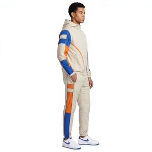 Ensemble de survêtement coupe-vent à capuche pour homme, léger, sportif, séchage rapide, fermeture éclair, deux pièces, polyester/nylon - Product Image 3