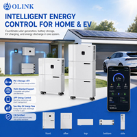 Batterie solaire LiFePO4 empilable 15-45 kWh, système de stockage domestique avec onduleur hybride 6 kW intégré et chargeur de VE, tout-en-un, OEM