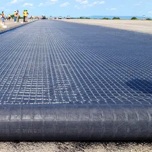 Geogrid COMPOSITE geotextile ไฟเบอร์กลาส geogrid Composite