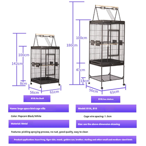 Sıcak Satış Paslanmaz Çelik Büyük Açık Alan Taşınabilir Kuş Kafesi Güçlü Papağan ve Kanarya Kuş Malzemeleri İndiriminde - Product Image 3