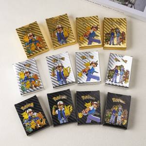 Vente en gros 55 pièces par boîte Jeu de cartes à jouer en or Cartes Pokmon de luxe Booster Box Cartes de jeu à échanger - Product Image 2