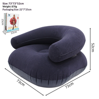 Canapé gonflable d'extérieur en PVC avec accoudoirs, pouf gonflable floqué en forme de U, canapé paresseux gonflable de loisirs