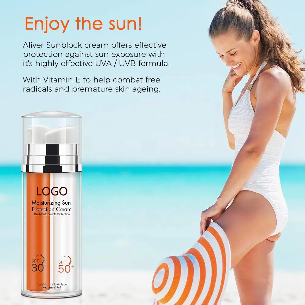 SPF 30+ SPF 50+ Vitamin Sunblock Cream OEM Private Label 100% Natural Adults Female Sunscreen Lotion Skin Care Sunscreen Cream