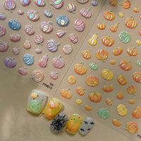 Autocollants d'ongles 5D d'horreur TSZS Halloween, motifs gothiques, yeux sanglants, lèvres, fantômes, empreintes de mains, non toxiques, fournitures de salon DIY