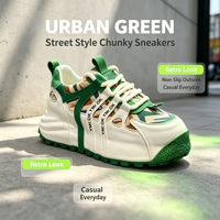 Baskets plateforme rétro épaisses pour hommes avec soutien de la voûte plantaire, absorption des chocs, respirantes, légères, style streetwear et décontracté