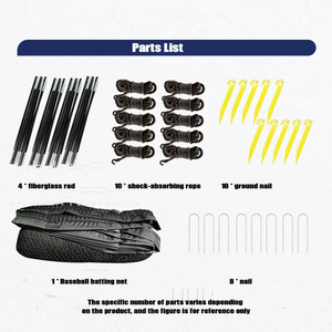 Filet de frappe et machine à lancer de baseball/softball portable de haute qualité avec tige en fibre de verre et <span class=keywords><strong>cage</strong></span> de baseball en PE extensible - Product Image 4