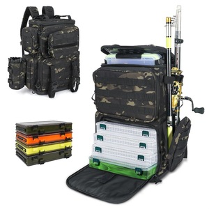 Zaino da pesca leggero in poliestere da 40l resistente all'acqua con canna da pesca e custodia a tracolla da esterno - Product Image 2