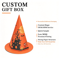 Boîte en carton pliable personnalisée, écologique et jetable, en forme de chapeau de sorcière, pour Halloween, pour les fêtes, les bonbons, les cadeaux