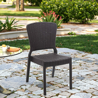 Chaise empilable en résine PP au design moderne, en plastique léger, en rotin, pour l'extérieur, le jardin, la plage, l'hôtel, la cuisine, le salon, les loisirs