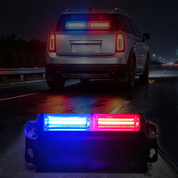 Luz de Advertencia LED Roja y Azul de 12V para Parabrisas, Luz Estroboscópica de Emergencia de Doble Cabezal con Soporte de Ventosa