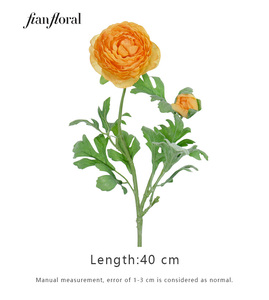FONG IAN Fiore di Ranuncolo Artificiale Fatto a Mano 40cm, Fiori Artificiali Realistici, Spray Floreale Finto con Foglie Verdi per Decorazioni Casa e Matrimoni - Product Image 4