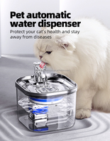 Fontaine à eau et bouteille d'eau 2-en-1 automatiques, écologiques, en acier inoxydable et plastique, pliables, 1,5 L, rechargeables, pour usage intérieur